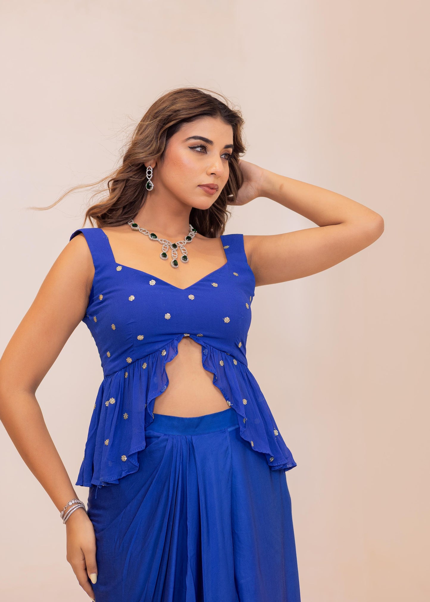 Shaarvi drape skirt set