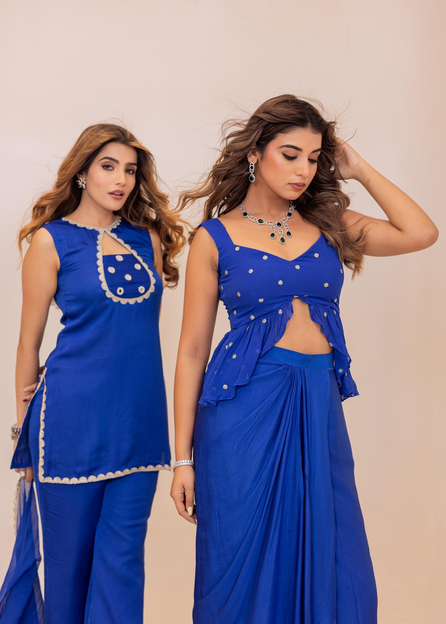 Shaarvi drape skirt set