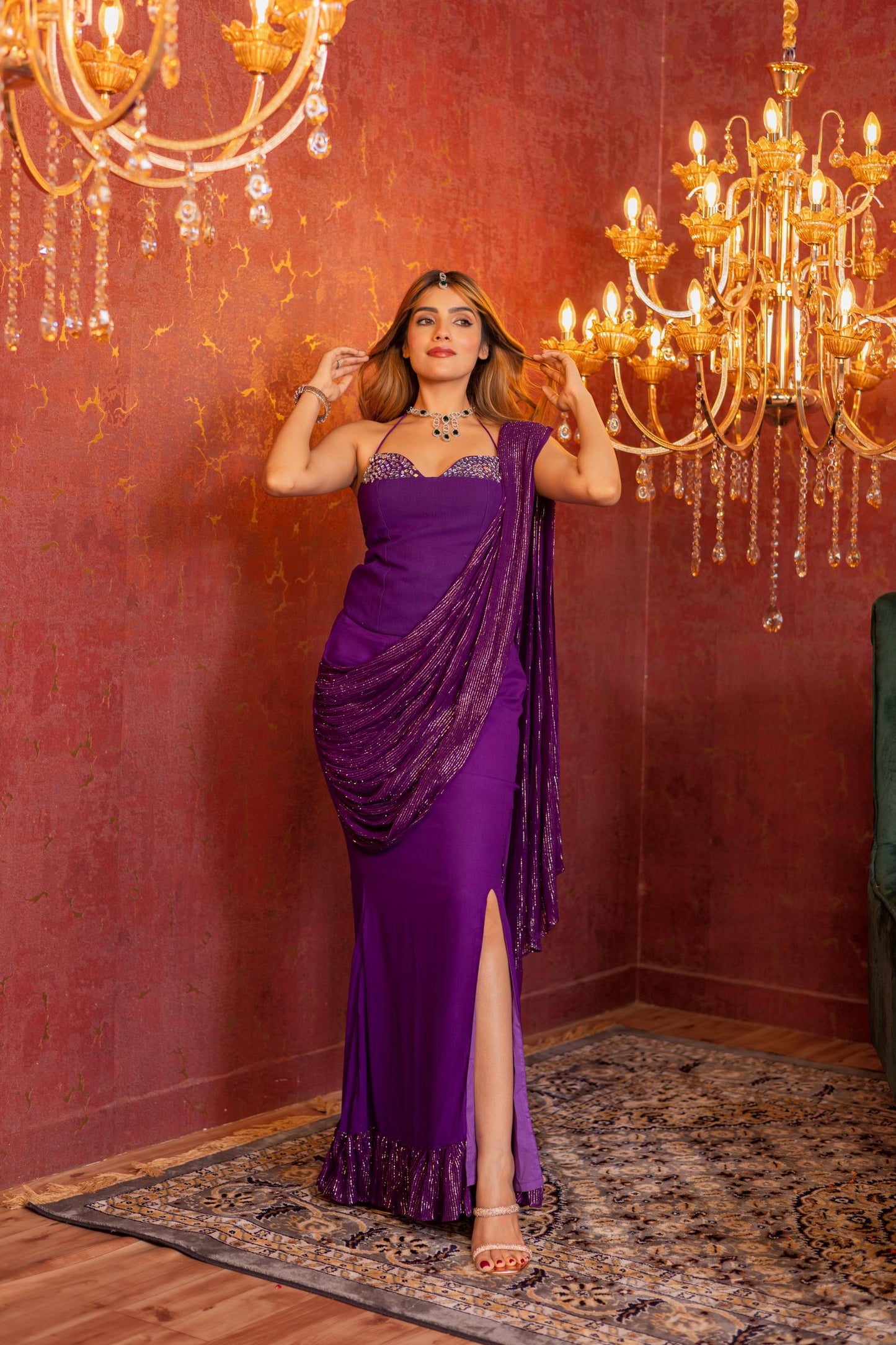 Naaz pre-drape saree