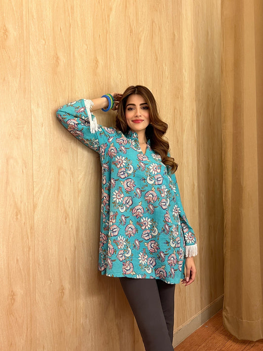 Ice blue kurti