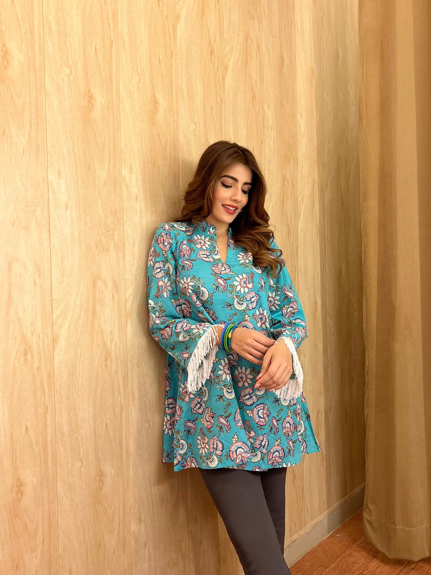 Ice blue kurti