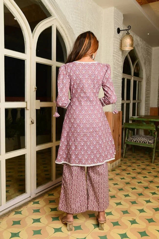 Mauve Angarkha Set