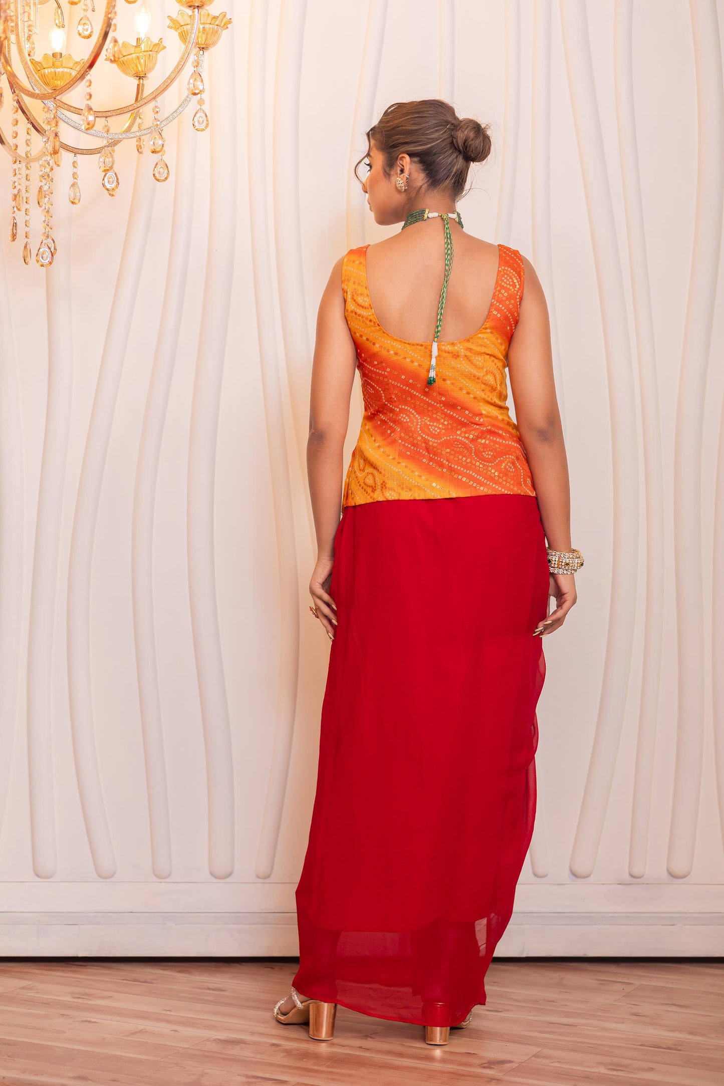 Shagun drape skirt set
