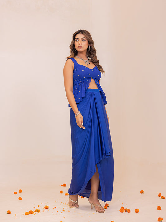 Shaarvi drape skirt set