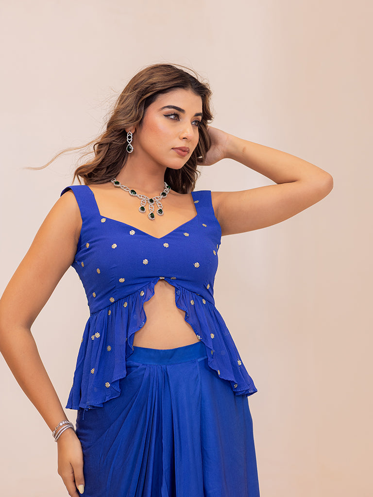 Shaarvi drape skirt set