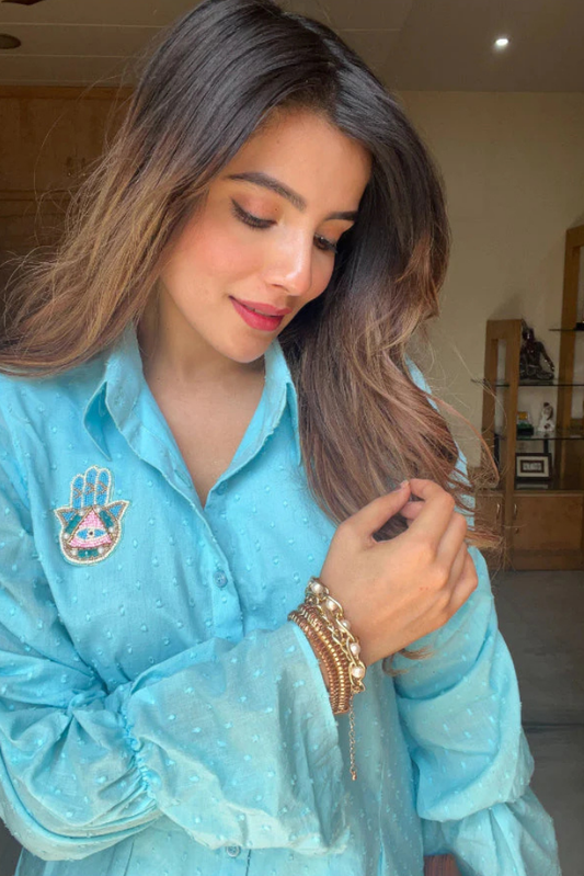 Hamsa Blue Co-ord Set