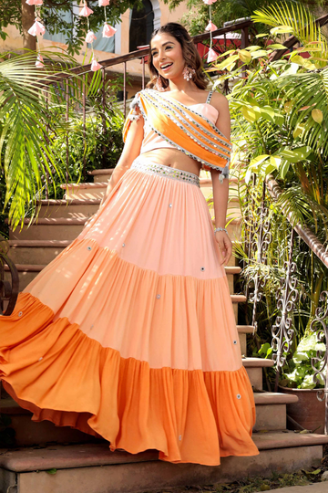 Peach Bloom Lehenga