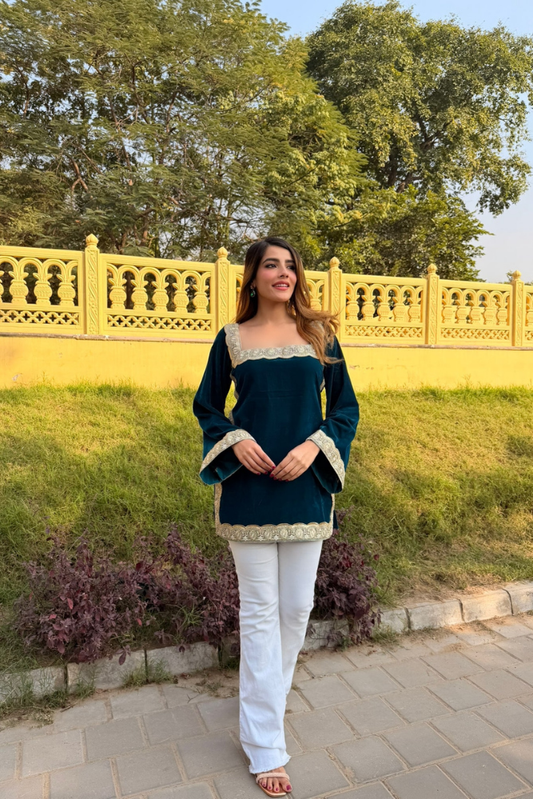 Maira Velvet Short Kurti