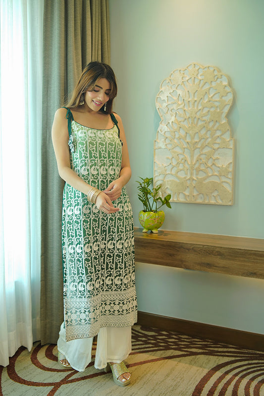 Sheen Chikankari Kurta Set