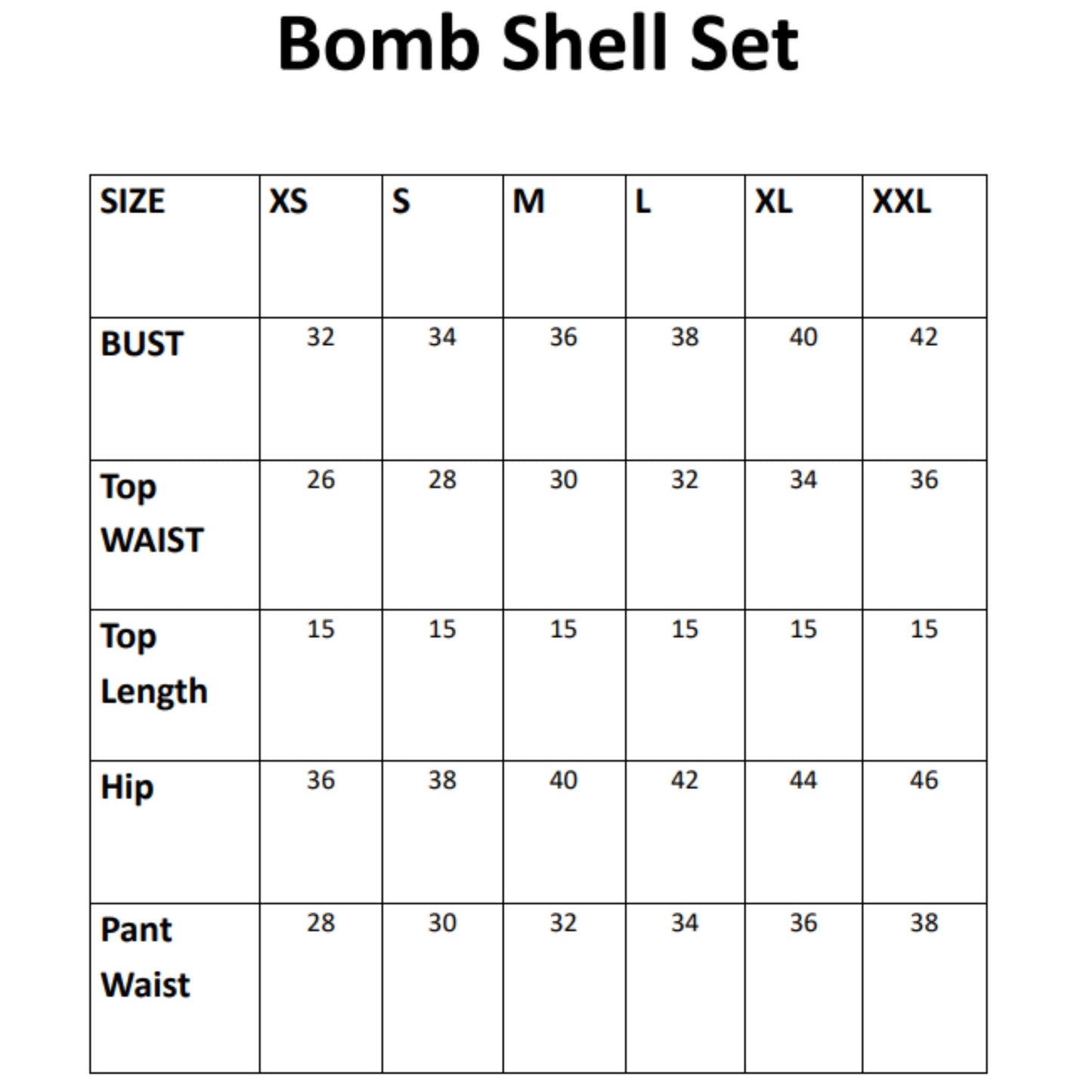 Bomb shell set