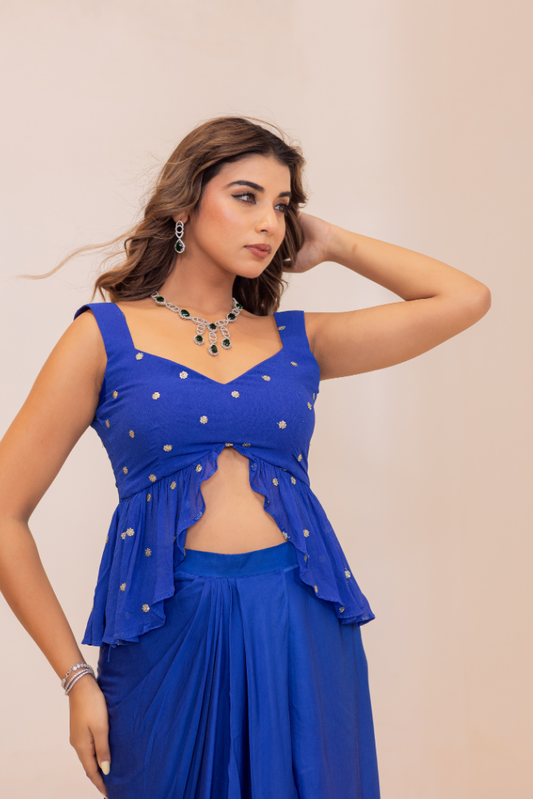 Saarvi Drape Skirt Set