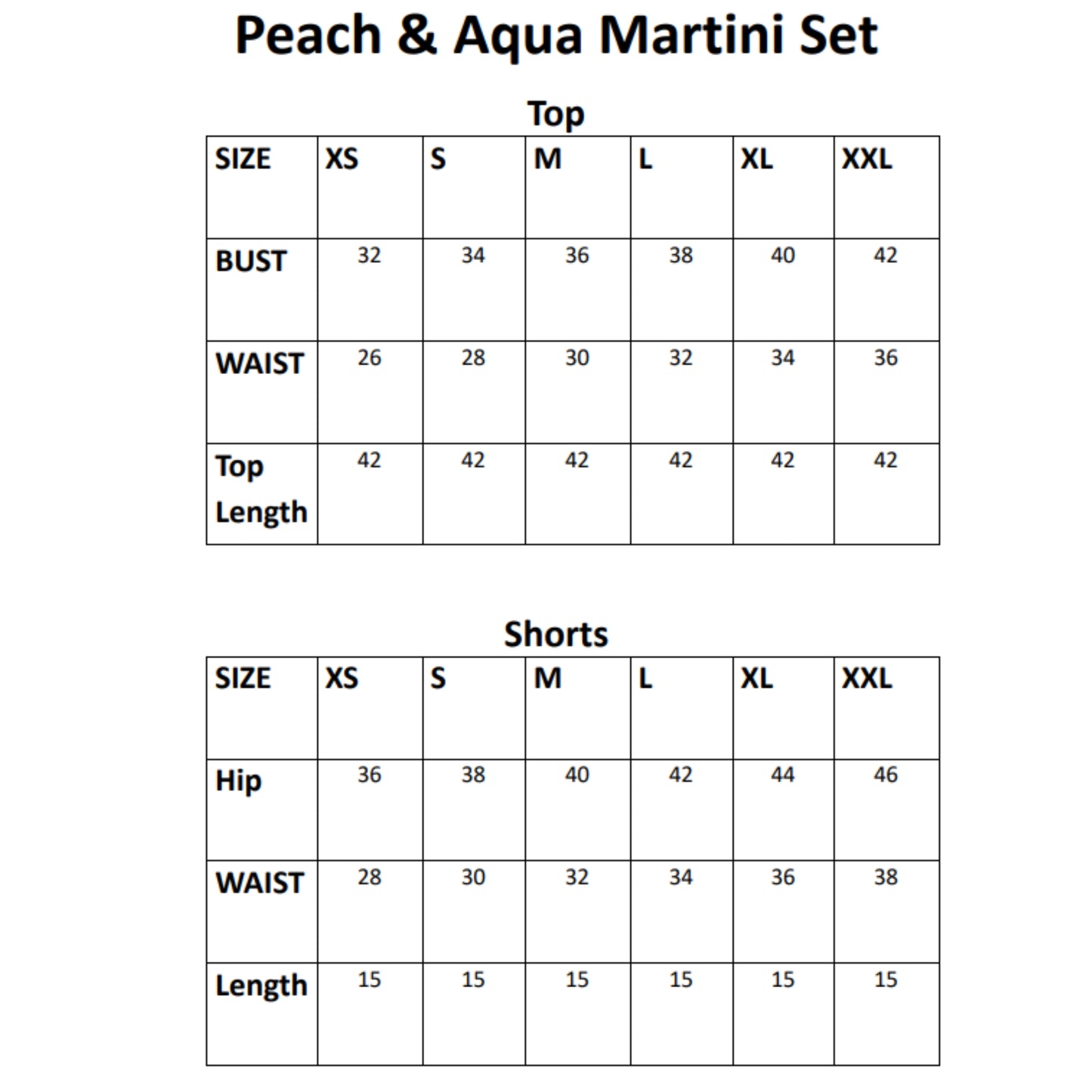 Aqua Martini Set and Peach Martini Set