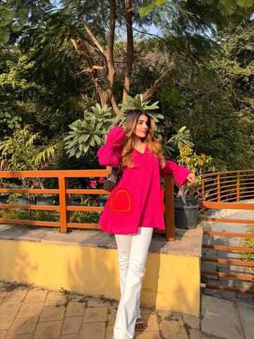 Cnady heart kurti