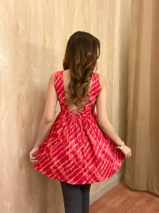 Shibori short kurti