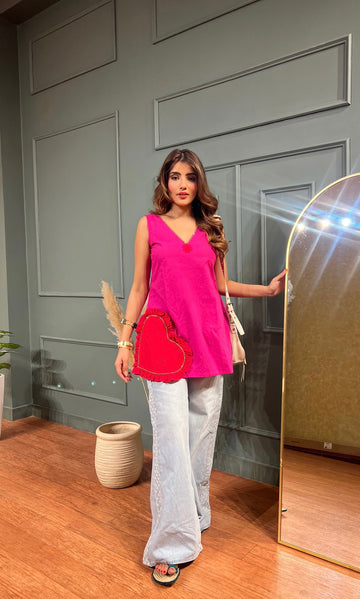 Valentine short kurti