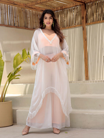 Lavender fringe kaftan