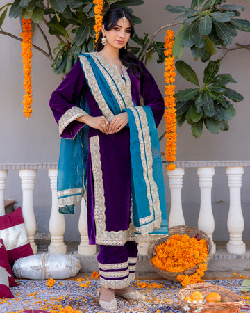 Mehareen velvet suit set