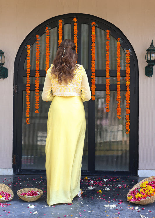Amber drape skirt set