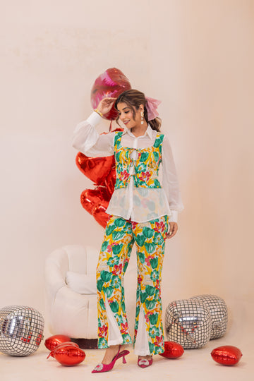 Multicolour korean co-od set