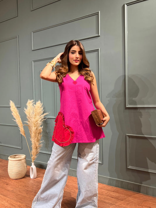 Valentine short kurti