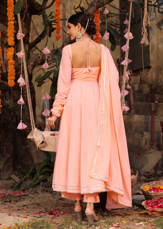 peach anarkali set