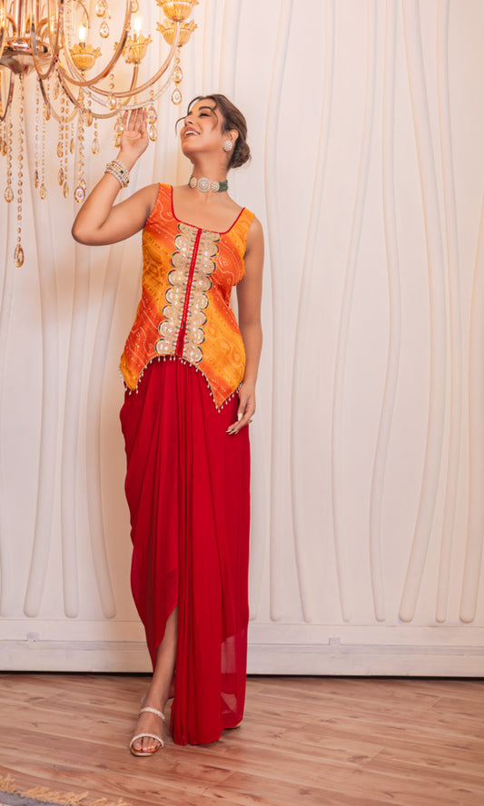 Shagun drape skirt