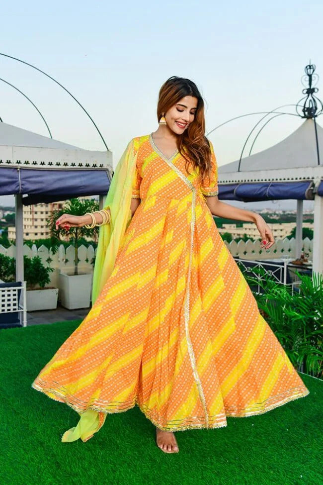 Yellow angrakha set